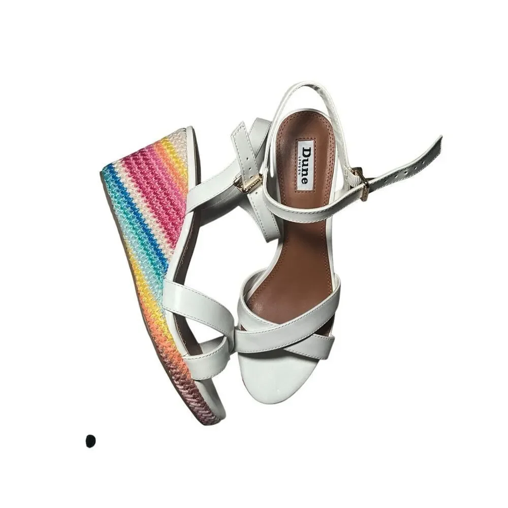 Dune London | Kyrin Wiven Rainbow Wedge Sandal
